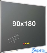 Krijtbord PRO - Magnetisch - Schoolbord - Eenvoudige montage - Geëmailleerd staal - Grijs - 90x180cm -