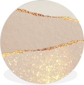 WallCircle - Wandcirkel ⌀ 90 - Luxe - Goud - Glitter - Roze - Ronde schilderijen woonkamer - Wandbord rond - Muurdecoratie cirkel - Kamer decoratie binnen - Wanddecoratie muurcirkel - Woonaccessoires