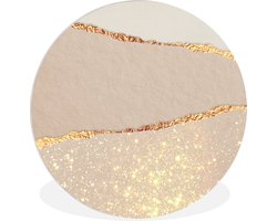 WallCircle - Wandcirkel ⌀ 90 - Luxe - Goud - Glitter - Roze - Ronde schilderijen woonkamer - Wandbord rond - Muurdecoratie cirkel - Kamer decoratie binnen - Wanddecoratie muurcirkel - Woonaccessoires
