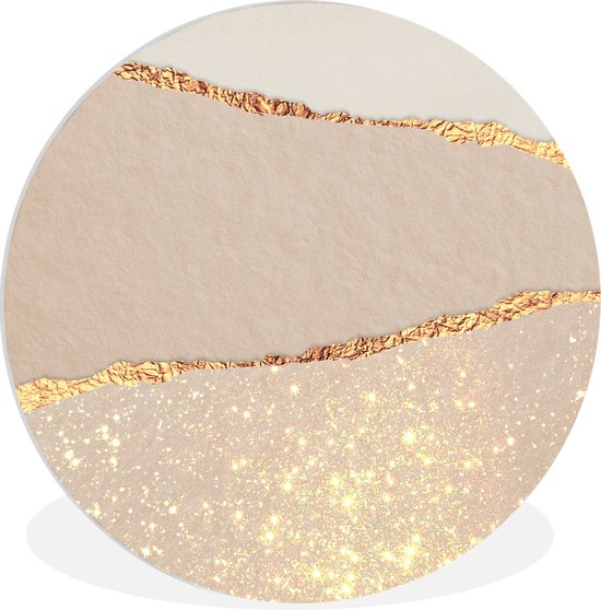 WallCircle - Wall Circle - Wall Circle Indoor - Luxe - Goud - Glitter - Rose - 90x90 cm - Décoration murale - Peintures Ronds