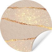 WallCircle - Muurstickers - Behangcirkel - Luxe - Goud - Glitter - Design - Abstract - 80x80 cm - Muurcirkel - Zelfklevend - Ronde Behangsticker