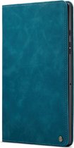 CaseMe Tablethoes geschikt voor Samsung Galaxy Tab A7 | Tabletcase met pasjeshouder kaartenhouder | Tablet Hoes Hoesje gemaakt van Premium Suede imitatieleer | Bookcase met regelbare standen - Groenblauw
