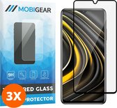 Mobigear Screenprotector geschikt voor POCO M3 Glazen | Mobigear Premium Screenprotector - Case Friendly - Zwart (3-Pack)