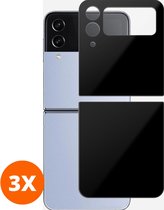 Mobigear Screenprotector geschikt voor Samsung Galaxy Z Flip 4 Glazen | Mobigear Premium Back Protector - Case Friendly - Zwart (3-Pack)