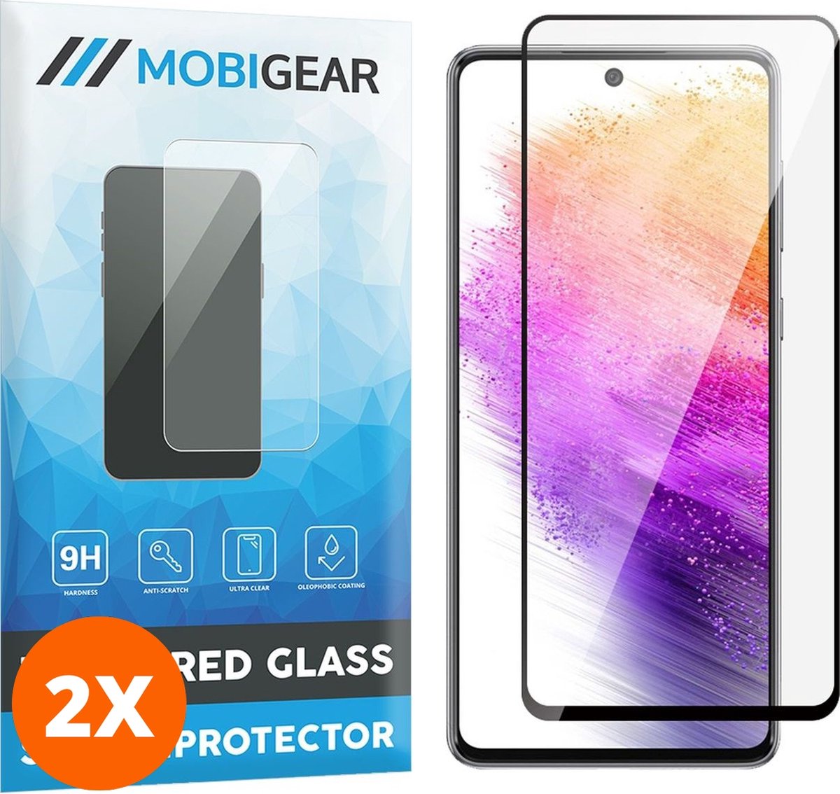 Mobigear Screenprotector geschikt voor Samsung Galaxy M23 Glazen | Mobigear Premium Screenprotector - Case Friendly - Zwart (2-Pack)