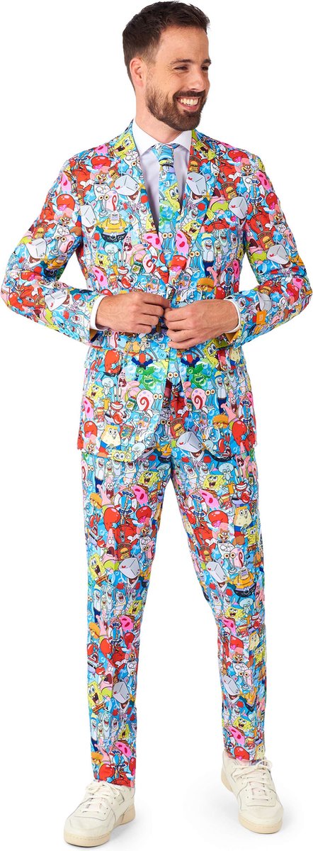 OppoSuits SpongeBob™ Frenzy - Heren Kostuum - Nickelodeon Spongebob Bikinibroek Outfit - Carnavalskleding - Meerkleurig - Maat: EU 62