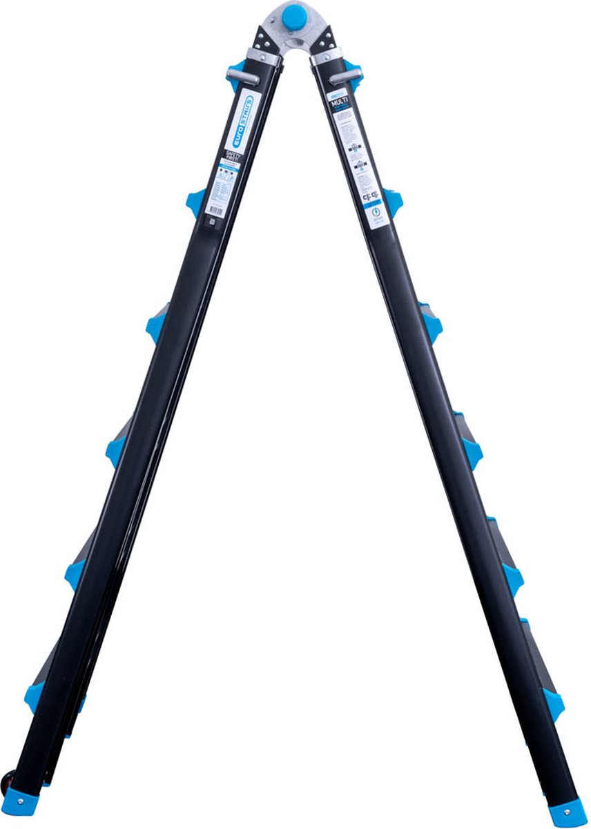 Eurostairs professionele Vouwladder – Uitschuifbare Multiladder 4x6 sporten (24 treden) – 7,50 meter werkhoogte – foto 2
