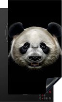 Kookplaataccessoires - Inductie beschermer - 30x52 cm - Inductie Afdekplaat - Anti Slip Mat - Dieren - Panda - Portret - Zwart - Inductiebeschermer - Voor kookplaat - Werkbladbeschermer - Keuken decoratie - Accessoires