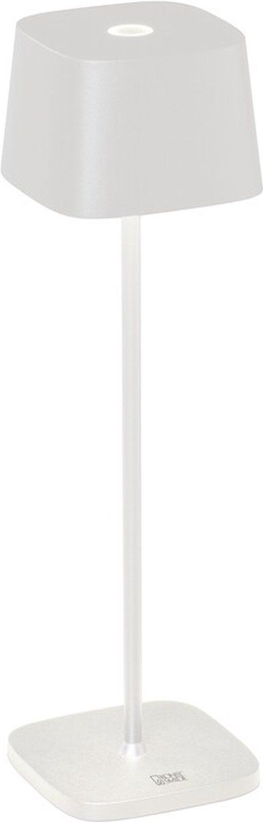 Tafellamp Capri | Geschikt voor buiten | 36 cm | 1 lichts | mat wit | aluminium | oplaadbaar | accu / batterij | USB