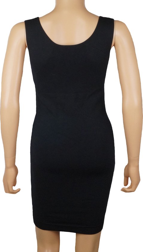 J&C Dames sterk corrigerende jurk met brede bandjes Zwart- maat S/M (valt klein!) - Merkloos