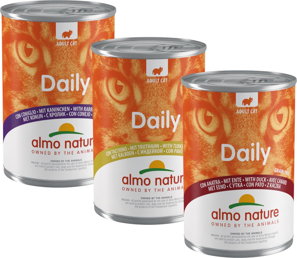 Almo Nature Daily Menu Graanvrij Natvoer voor Katten - 24 x 400g - Kalkoen - 24 x 400 gram