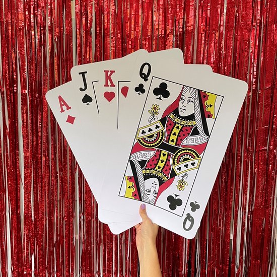My Theme Party - 8 stuks XL pokerkaarten | Casino feestdecoratie | Poker decor