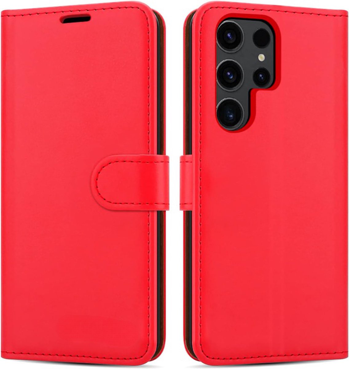 Bookcase Rood Geschikt voor Samsung Galaxy A34 - portemonnee hoesje - ZT Accessoires