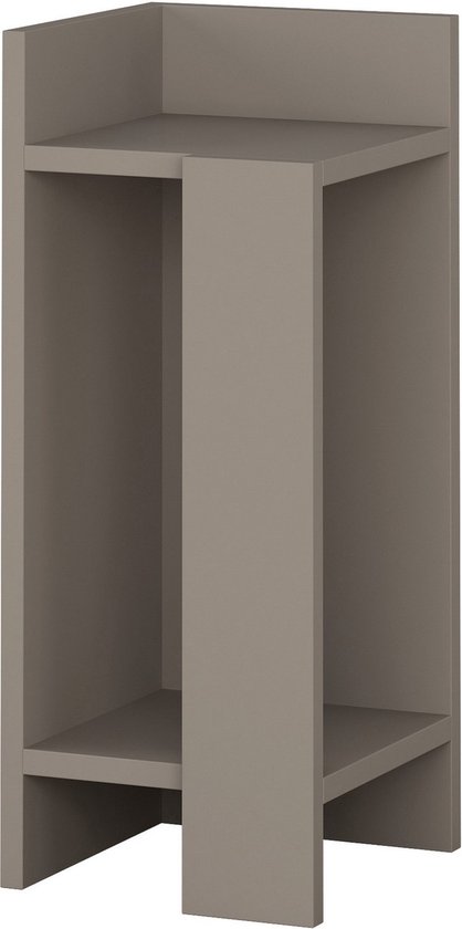 Nachtkastje Links - Stijlvol Mokka Design - Ruimtebesparend 25x60x27cm - Duurzaam Melamine Materiaal