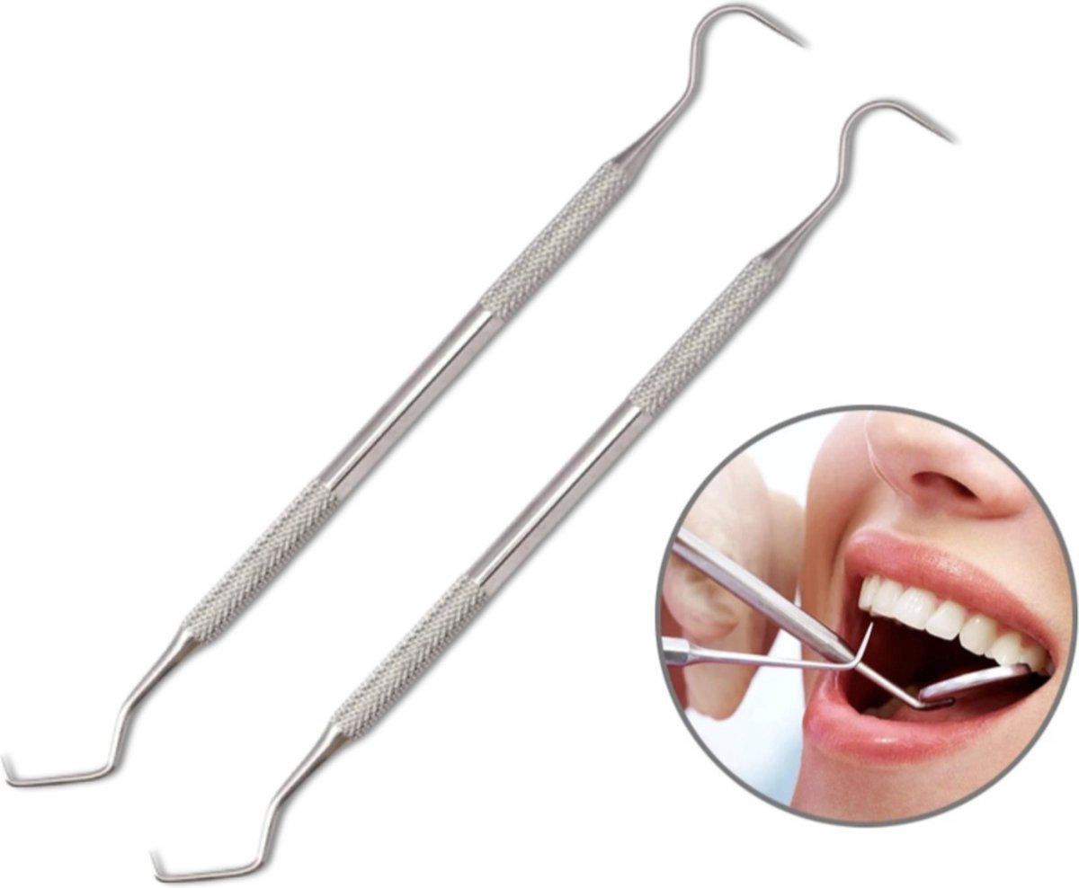 Bol.com 2x PD® Tandenstokers - Tandsteen verwijderaar - Tandenragers - Tandsteenhaakje - 17 cm aanbieding