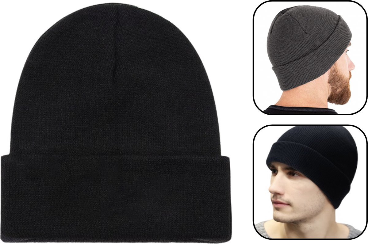 PD® Muts Heren Zwart - Muts Dames - Unisex - EXTRA WARM - Winter - Mutsen - Mutsen Heren - Muts tegen de Kou