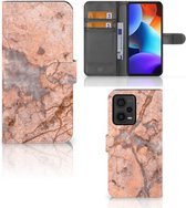 Wallet Book Case Xiaomi Redmi Note 12 Pro Plus Telefoon Hoesje Marmer Oranje