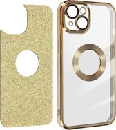 Protecam Spark Series afneembare glitterhoes Geschikt voor Apple iPhone 14 Plus Goud