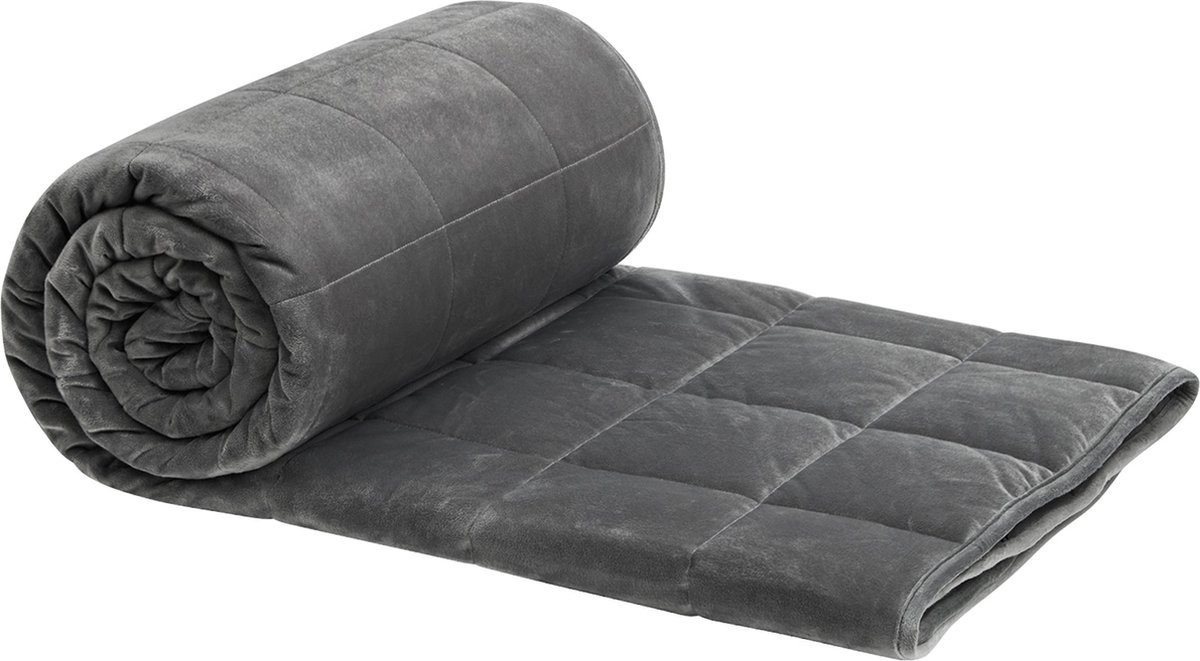 Happyment Verzwaringsdeken 7KG - Grijs - Zwaartedeken - Weighted blanket - Verzwaarde deken - Volwassenen - 150x200cm