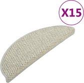 vidaXL - Trapmatten - zelfklevend - 15 - st - sisal-look - 65x21x4 - cm - grijs