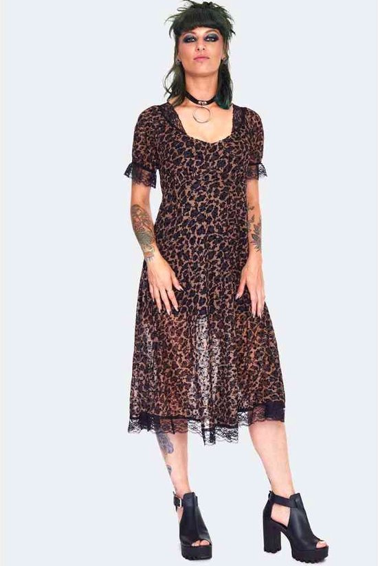 Jawbreaker - Leopard Print Korte jurk - M - Beige
