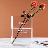 Clear-B Boekvaas, tulpenvaas, transparante vaas voor boekbloemen, tafeldecoratie woonkamer voor bloemstukken en woondecoratie