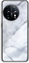 Case Company® - Hoesje geschikt voor OnePlus 11 hoesje - Witte marmer - Soft Cover Telefoonhoesje - Bescherming aan alle Kanten en Schermrand