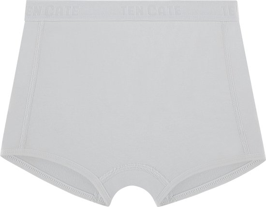 Lichtgrijze short met elastische tailleband met Ten Cate logo.