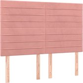 vidaXL-Tête de lit-4-pcs-72x5x78/88-cm-velours-rose