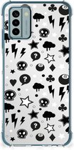 Telefoon Hoesje Nokia G22 Case met transparante rand Silver Punk