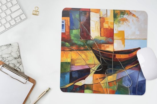 Muismat 30x30 cm - Mousepad Abstract - Kunst - Boot - Kleuren - Muismatten