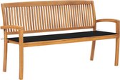 vidaXL-Tuinbank-stapelbaar-met-kussen-159-cm-massief-teakhout