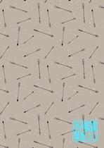 Cadeaupapier Pijlen Zandkleurig K601552/1- Breedte 70 cm - m lang - Breedte 70  cm