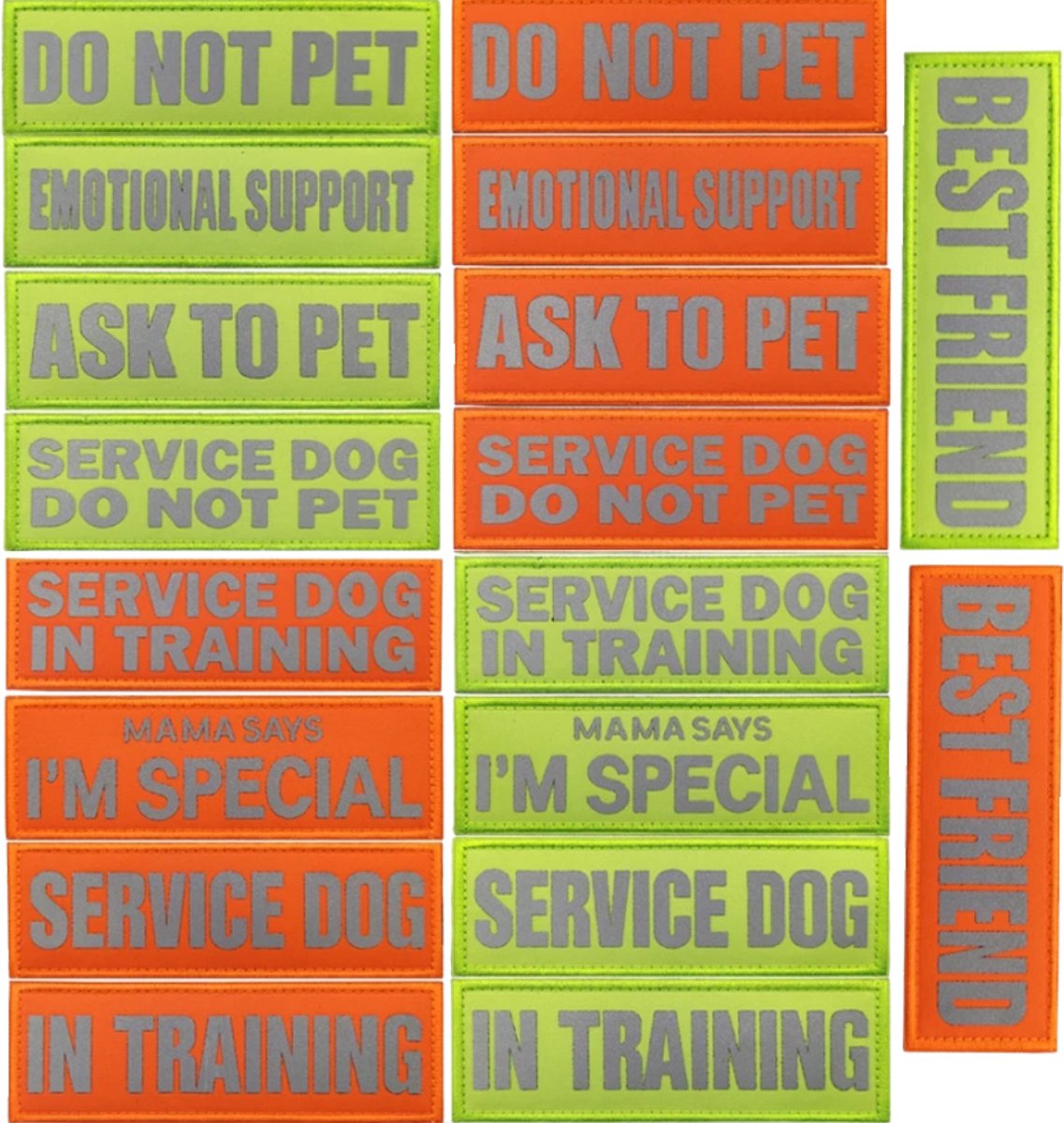 Always prêt - Service dog do not pet patch - Oranje - patch pour chien -  harnais pour