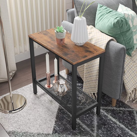 Bijzettafelset, nachtkastje, industriële set van 2 nachtkastjes, met