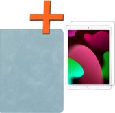 Hoes Geschikt voor iPad 10.2 2021 Hoesje Book Case Luxe Cover Hoes Met Uitsparing Geschikt voor Apple Pencil Met Screenprotector - Hoesje Geschikt voor iPad 9 Hoes - Lichtblauw