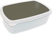 Broodtrommel Wit - Lunchbox Grijs - Warm - Herfst - Brooddoos 18x12x6 cm - Brood lunch box - Broodtrommels voor kinderen en volwassenen