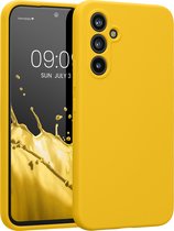 kwmobile telefoonhoesje geschikt voor Samsung Galaxy A54 5G - TPU backcover met siliconen coating - Smartphone case in stralend geel