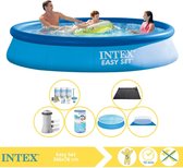 Intex Easy Set Zwembad - Opblaaszwembad - 366x76 cm - Inclusief Solarzeil, Onderhoudspakket, Filter, Grondzeil en Solar Mat