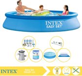 Intex Easy Set Zwembad - Opblaaszwembad - 305x61 cm - Inclusief Solarzeil, Onderhoudspakket, Filter, Grondzeil en Stofzuiger