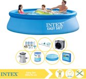 Intex Easy Set Zwembad - Opblaaszwembad - 305x76 cm - Inclusief Solarzeil, Onderhoudspakket, Filter, Onderhoudsset, Zwembadtegels en Warmtepomp CP