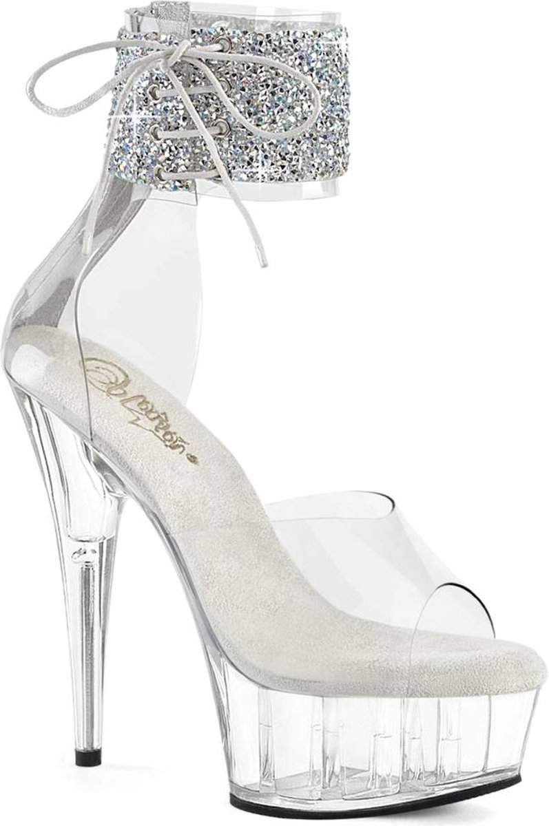 Pleaser DELIGHT-624RS-02 Sandaal met enkelband 35 Shoes Transparant
