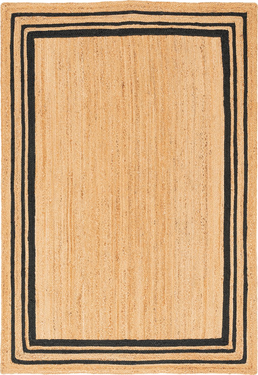 Pergamon Natuurvezel tapijt Jute Salsa boord Grijs Beige