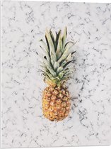 PVC Schuimplaat - Ananas op Marmeren Achtergrond - 60x80 cm Foto op PVC Schuimplaat (Met Ophangsysteem)