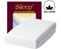 iSleep Molton Hoeslaken - 100% Katoen - 120x200 cm - Wit