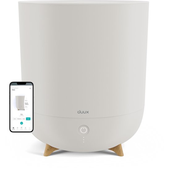 Duux Neo Smart Ultrasone Luchtbevochtiger met Hygrostaat - 5L watertank - Humidifier met 500ml/u verneveling - Greige