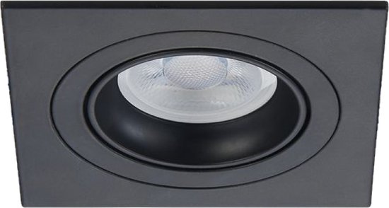 LED inbouwspot Tristan -Vierkant Zwart -Extra Warm Wit -Dimbaar -4W -Philips LED