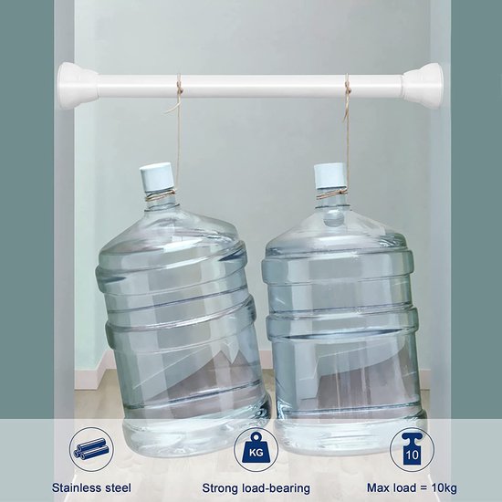 Tringle à Rideau Extensible PLAY IT - 167-300cm - Tringle à Rideau Autocollante - Wit