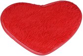 Tapis de bain 2 pièces coeur rouge - Badmat à poils ras - tapis de douche