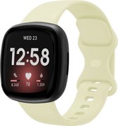 Strap-it Smartwatch bandje - siliconen horlogebandje geschikt voor Fitbit Versa 3 / Fitbit Versa 4 / Fitbit Sense / Fitbit Sense 2 - lichtgeel - Maat: Maat L